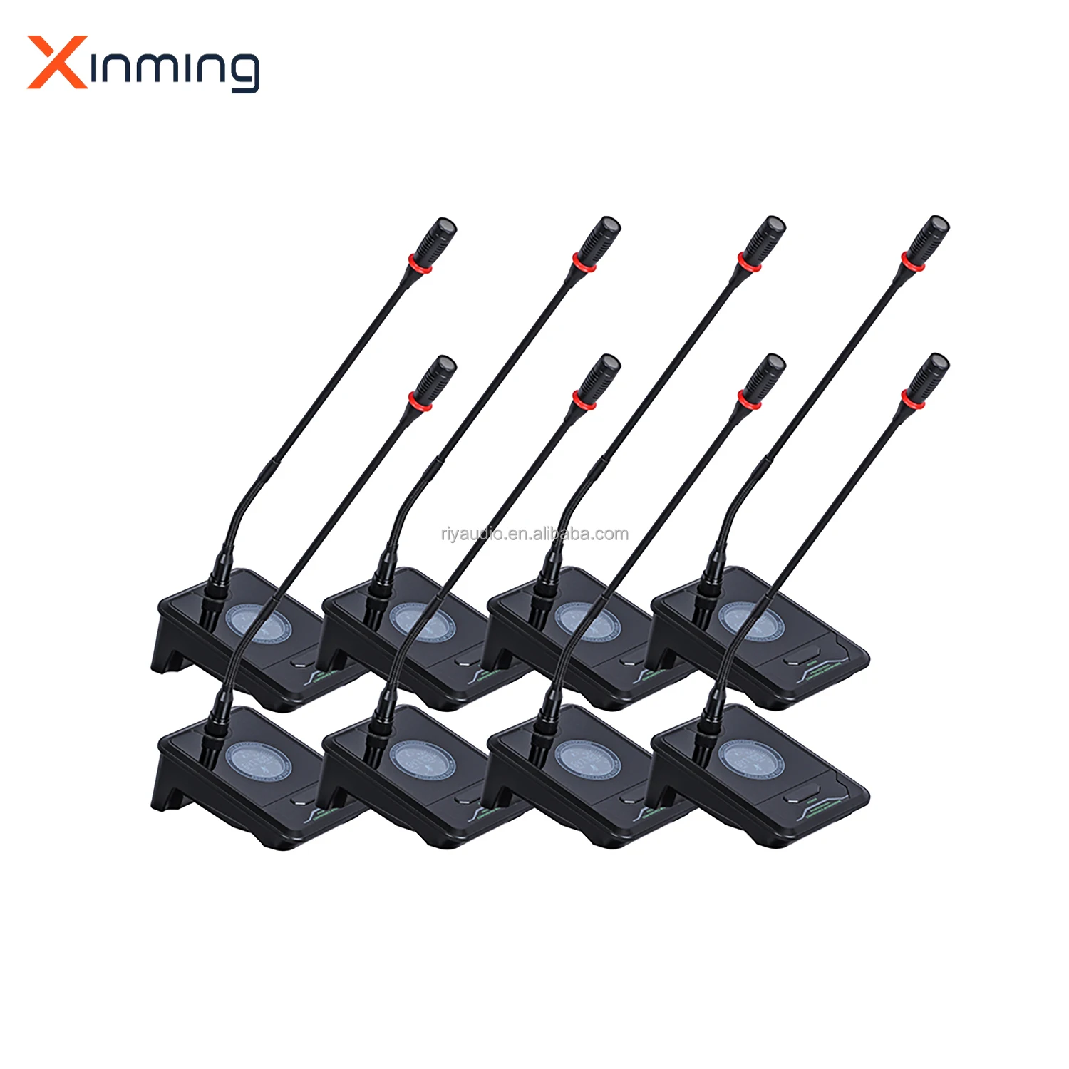 R-0902 1 to 8 IR Sync Wireless Conference System 2U Rack Mount LCD Display Anti Interference Lock Conference Mics With Mute