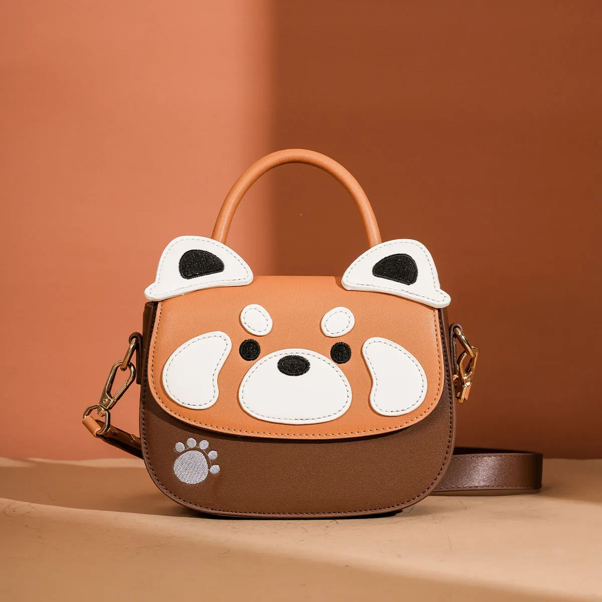 

Crossbody Bag Little Panda Shoulder Purse Versatile Daily Premium PU Leather For Weekend Outing Casual Shopping Friend Gathering
