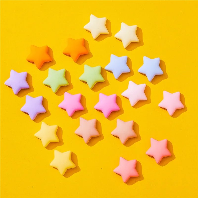 10Pcs Solid Five-Pointed Star Cute Beads Resin Charms Flatback Cabochons Scrapbooking Manualidades Accesorios y Materiales