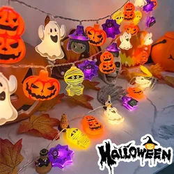 Ghost Halloween Decoration String Lights Witch Cat Pumpkin Spider Lamp lampada a sospensione Horror forniture per decorazioni per feste di Halloween 2024