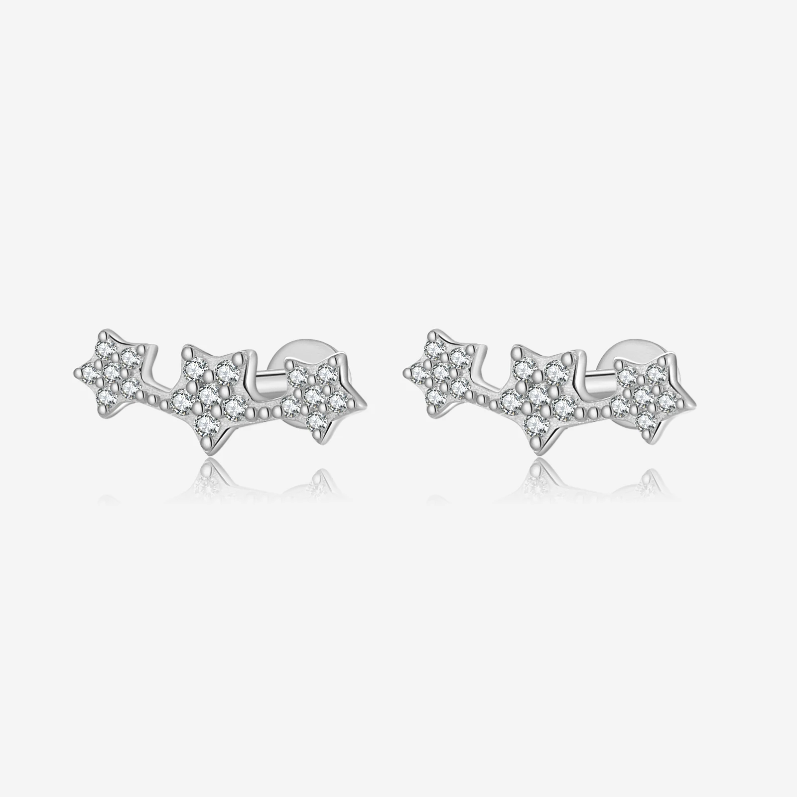 

VEWANT New 925 Sterling Silver Three Star Stud Earring Piercing Pendientes Luxury Fine Jewelry 2025 Women Wedding Jewels