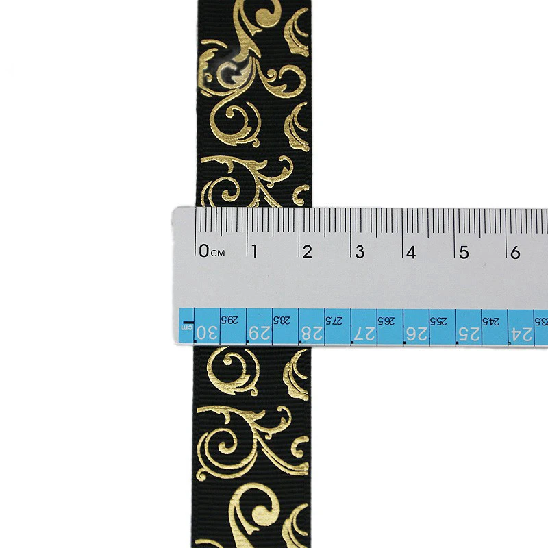 (10 Yards/lot) nastri per stampa a caldo in oro da 25mm stampati confezione regalo in Grosgrain accessori per matrimoni materiali decorazione a