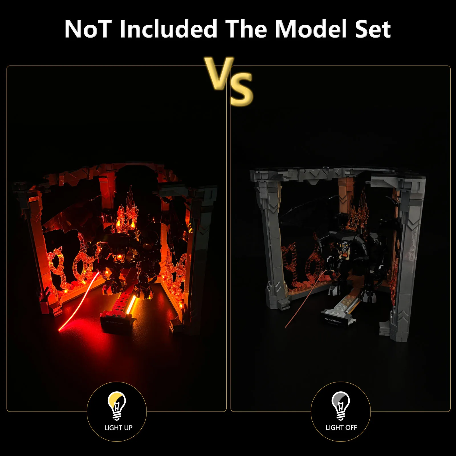 LYBMTWF LED Lighting Kit Compatible with Lego 10367 Balrogs Book Nook Model(NOT Include The Model Bricks)