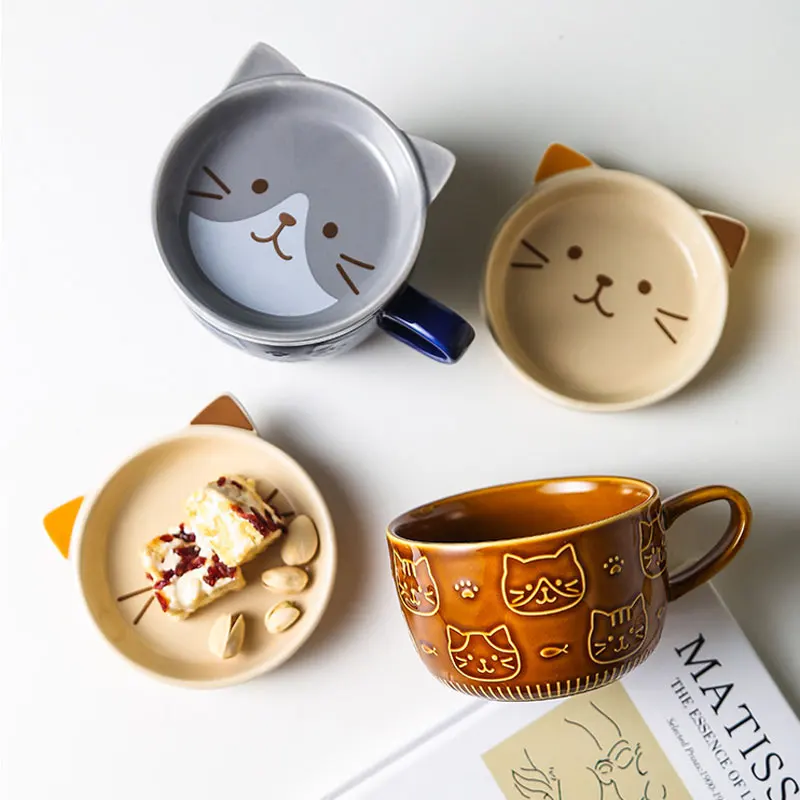 

Japanese Cute Cat Mug With Lid Ceramic Animal Cups For Coffee Tea Milk Juice Drinkware Elegant Gift For Mom Girlfriend Cat Lover