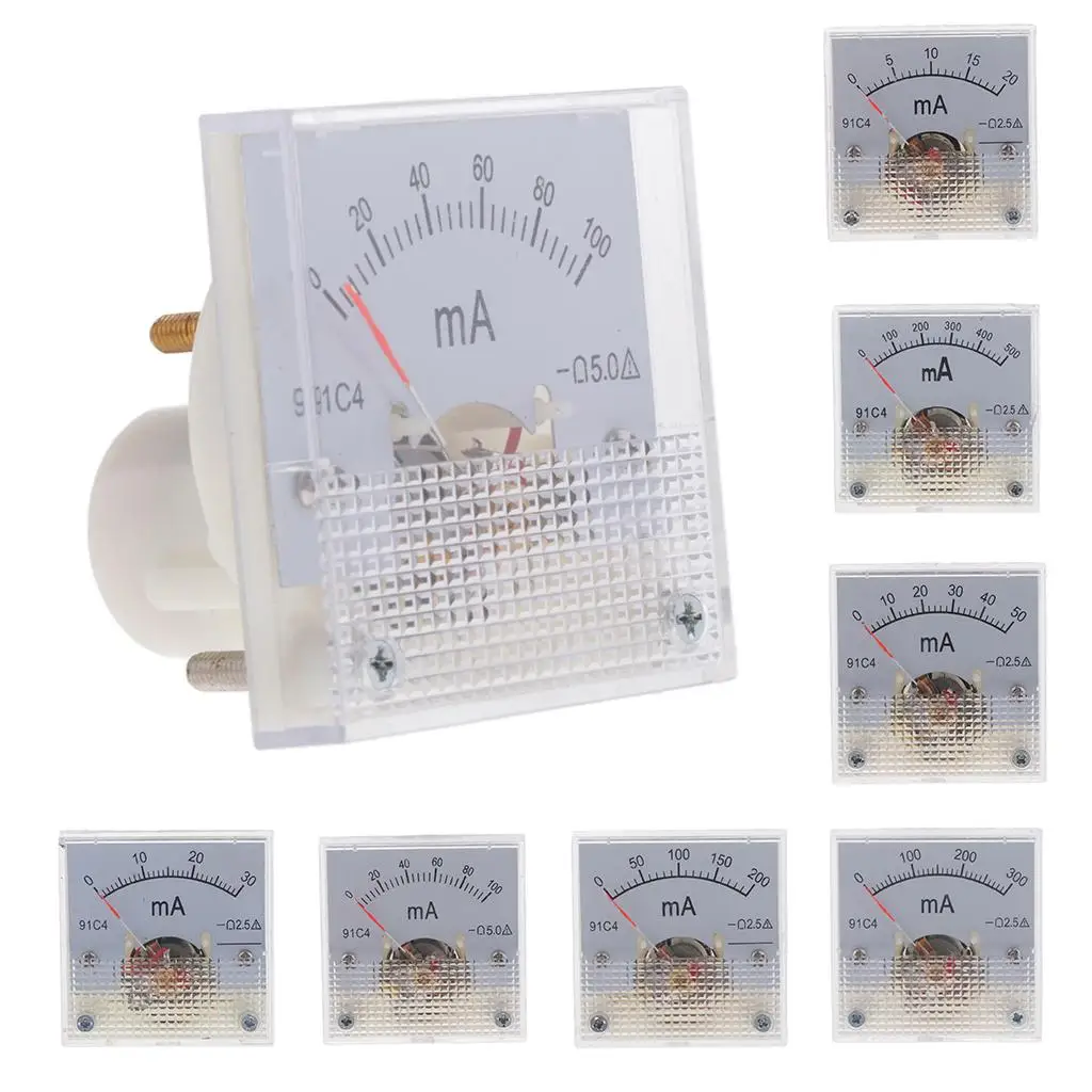 Amperemeter DC Analog Current Panel Meter Sensor Electricity Level Meter for Battery and Electrical System