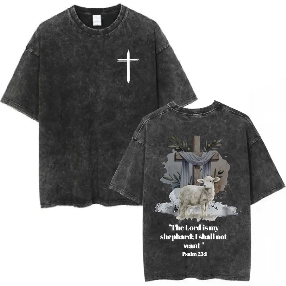 

Salvation Jesus Paid It All Vintage Washed T Shirts Christian Bible Verse T-shirt Mens Women Fashion Oversized Cotton T-shirts