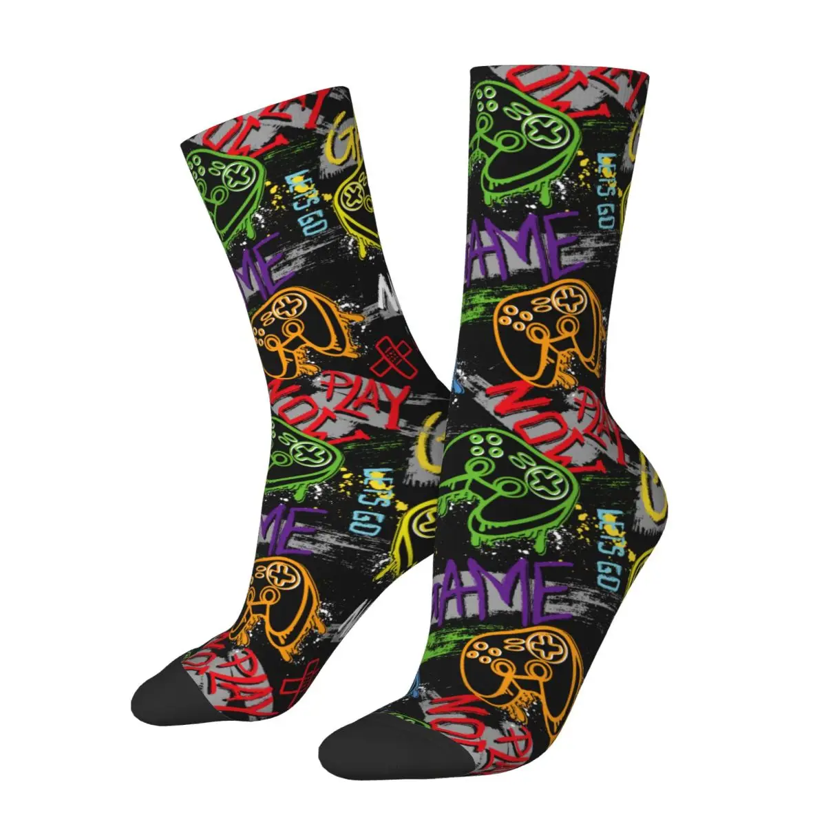 Video Game Controller Socks Shopping 3D Print Boy Mid-calf Sock