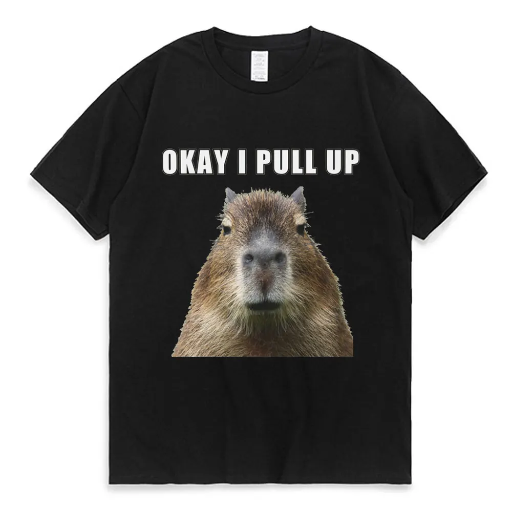 

Capybara Ok I Pull Up Graphic T Shirts Cute Cartoon Short Sleeves T-shirt Men Women's Capybara Gift Shirt Unisex Tee Shirts Tops