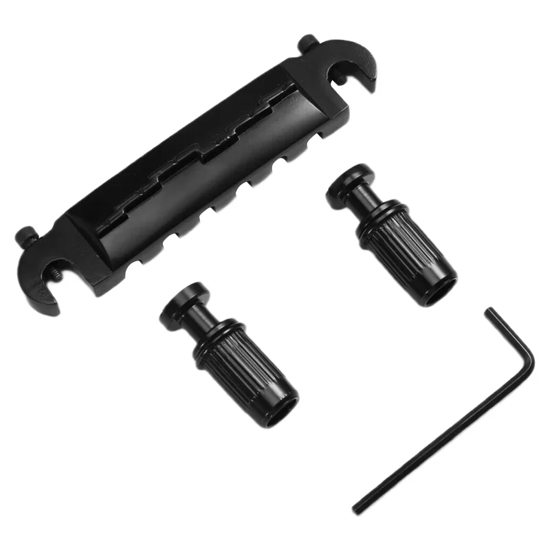 ABJA-Guitar Bridge Tailpiece With Studs Guitar Compensated Ridge Wraparound Combination Bridge For Epi LP Instrument Parts