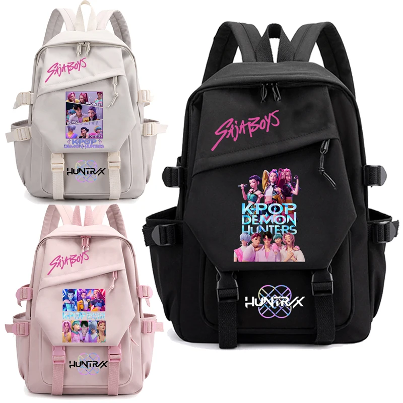KPop 악마 사냥꾼 청소년 배낭 Huntrix 여학생 학교 가방 Zoey Rumi Mira 여행 배낭