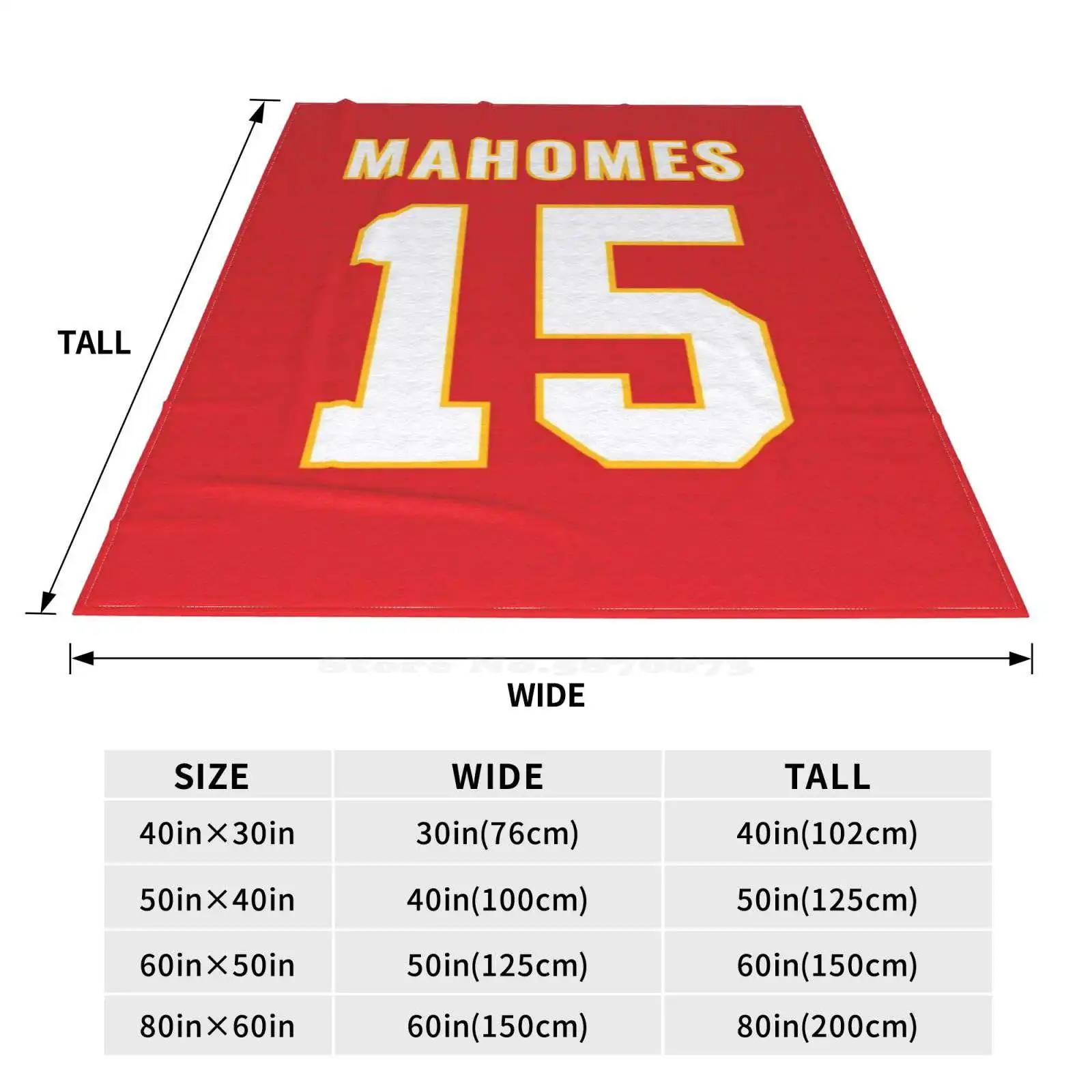 Pat Mahomes Soft Warm Light Thin Blanket Sports Pattern Pat Mahomes Chiefs Football Kansas City Football Patrick Mahomes