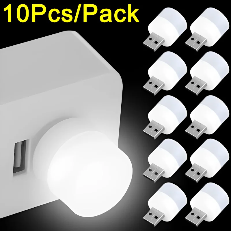 

10/5/2PCS Mini USB Plug Lamp Portable 5V Eye Protection Book Light For Computer Mobile Power Charging USB Small LED Night Light