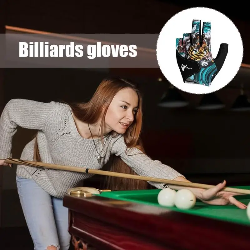 

Left Hand Billiards Gloves Elastic Women's Fingerless Pool Mittens Comfortable Wear-Resistant Billiard Accessories Gloves For