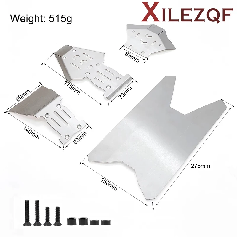 XILEZQF RC YIKONG YK8081 DF8 Stainless Steel Skid Plate Chassis Armor Guard Protection RC Car Upgrade Part Accessory