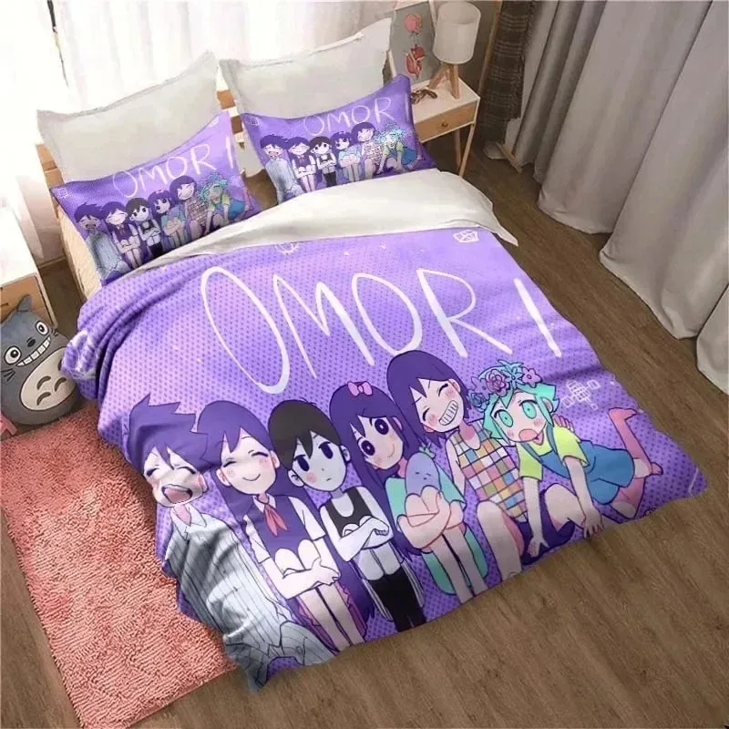 

Anime Omori Bedding Set For Bedroom Soft Modern Bedspreads Comefortable Kids Duvet Cover Quilt Cover And Pillowcase
