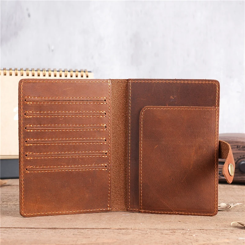 

Vintage Genuine Leather RFID Passport & Credit Card Wallet - Flight Ticket Holder & Checkbook Purse for Men