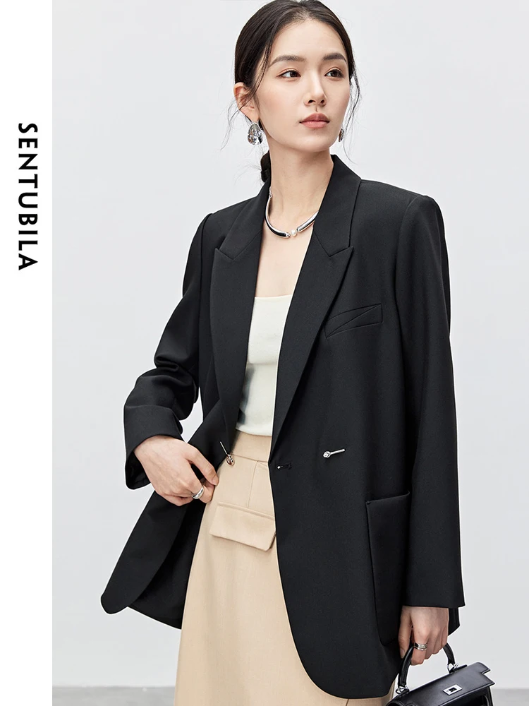 SENTUBILA Tailoring Blazer Women 2024 Spring Fall Fashion Trend Elegant Tailor Suit Jacket Wear To Work Women Clothing 133X49864