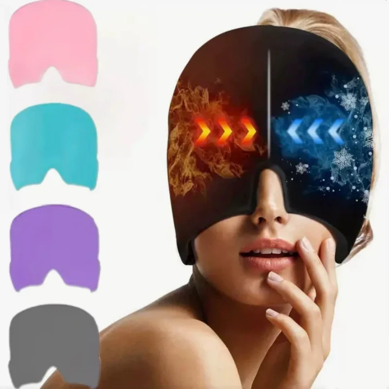 Wearable Hot Cold Therapy Headache Migraine Relief Cap Therapy Wrap Stress Pressure Pain ReliefIce Hat Eye Mask Head Massager