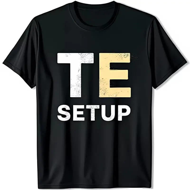 

Черная футболка в винтажном стиле с дизайном TE SETUP в стиле ретро