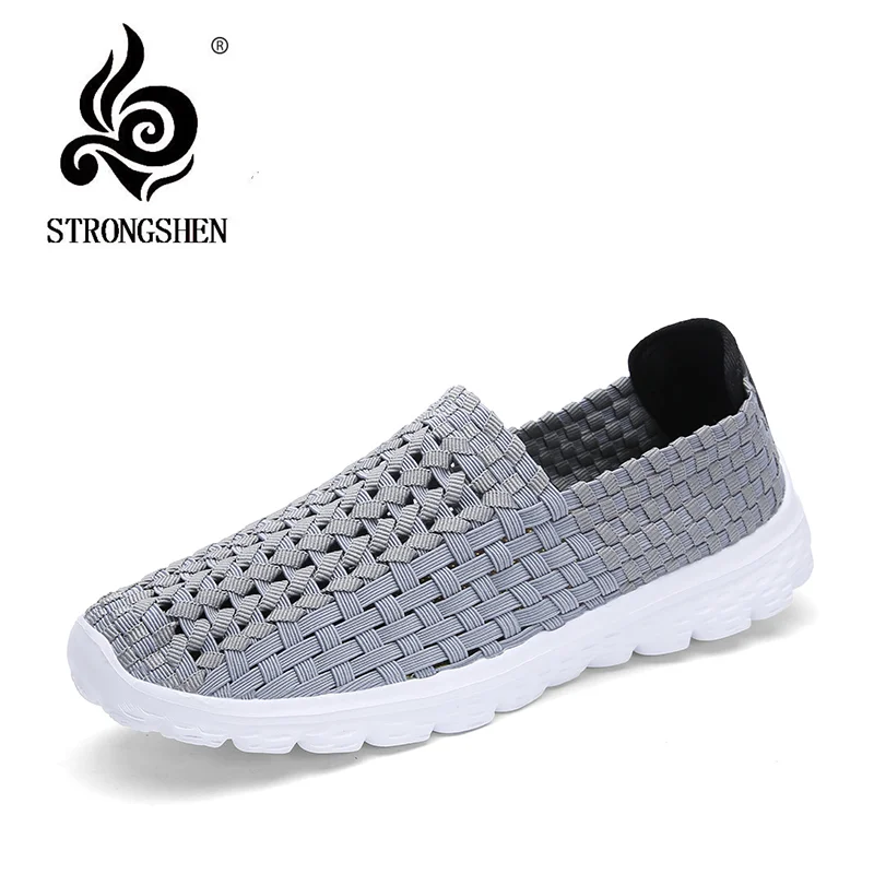 STRONGSHEN nuove scarpe da donna scarpe Casual estive appartamenti respirare scarpe da passeggio tessute femminili Slip On mocassini da donna scarpe