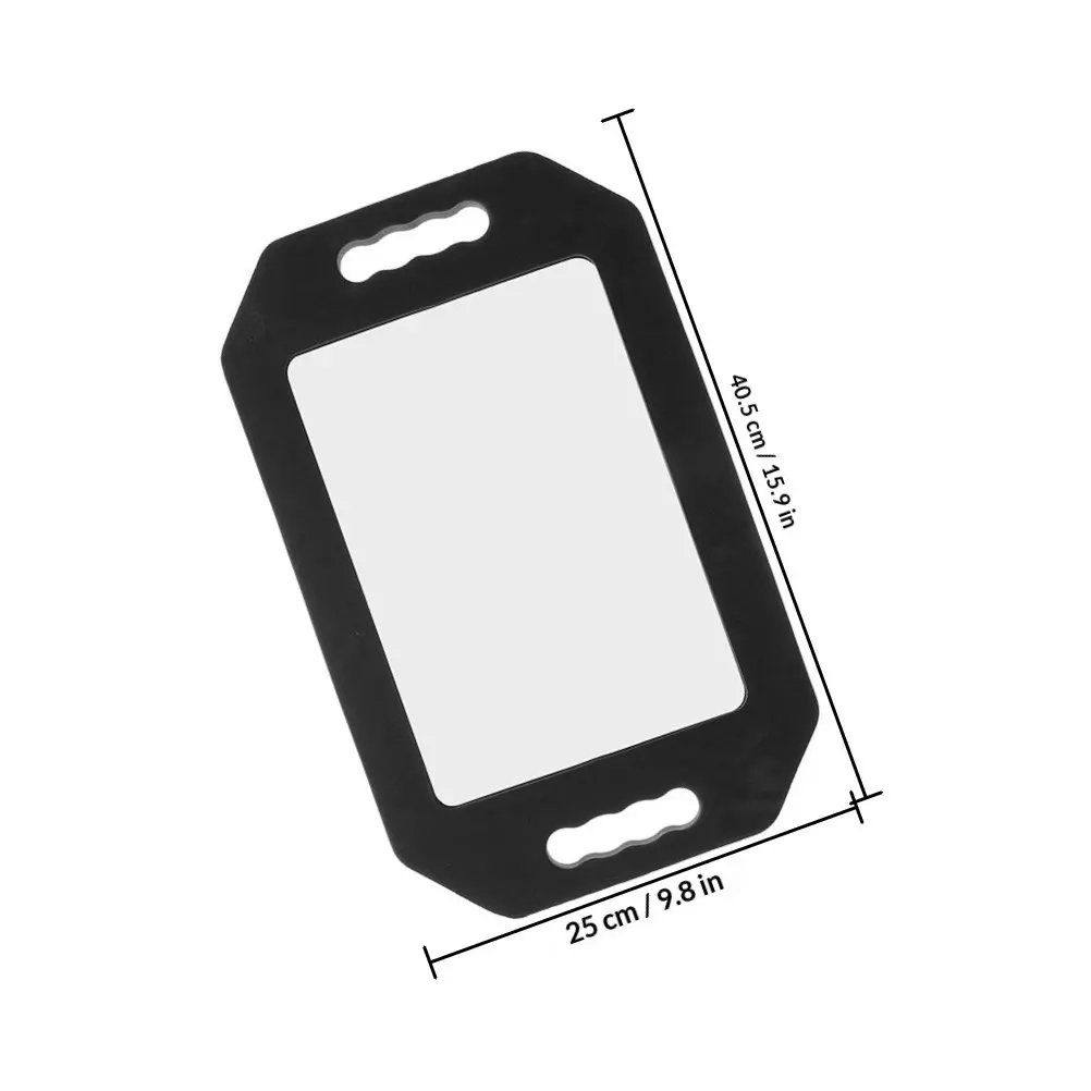 2Pcs Handheld Salon Mirror Rectangular Unbreakable High Definition Foam Cushion Mirror Ideal Barber Haircut Styling Portable