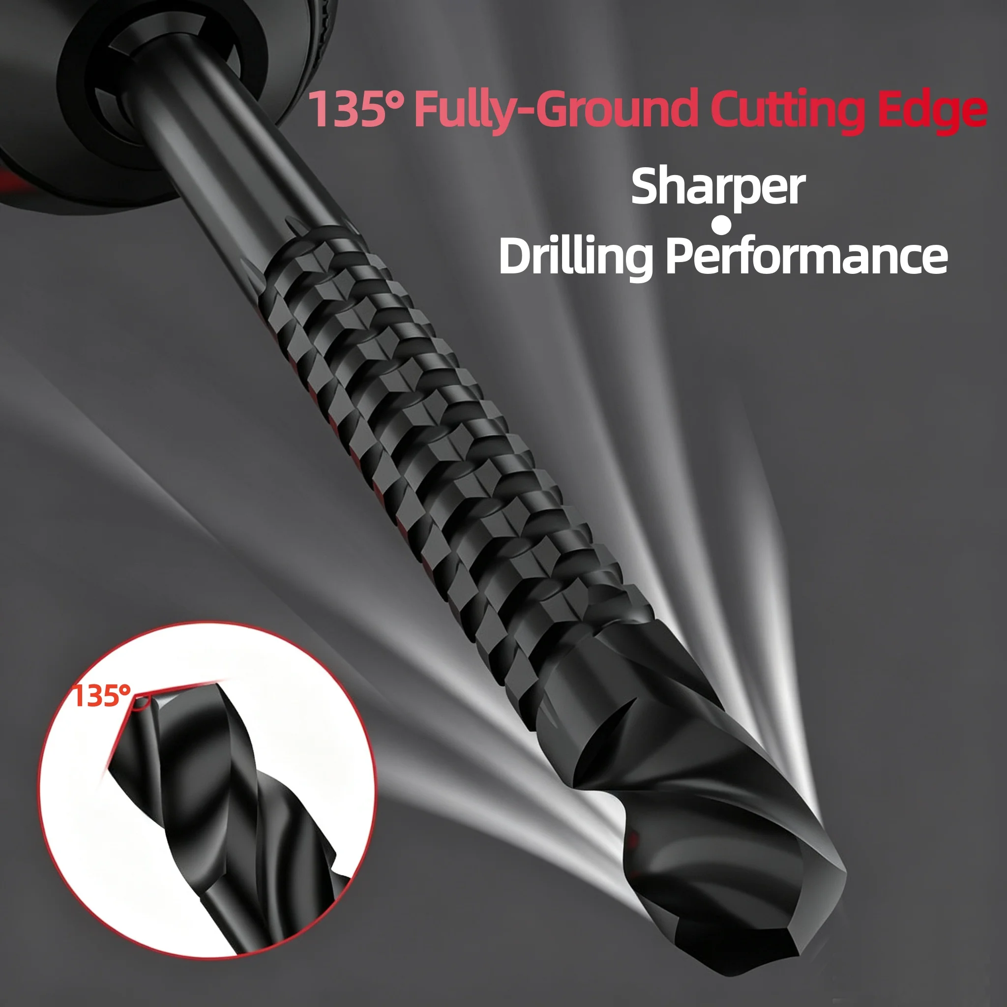 6Pcs 3 In 1 Titanium Coated HSS Serrated Saw Drill Bit 3‑8mm Drilling Cutting Slot Milling Round Shank Hole Opening Drill Bit