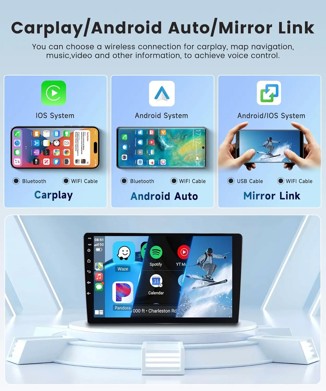 Android 13 Car Radio CarPlay Android Auto Multimedia Player 2 DIN