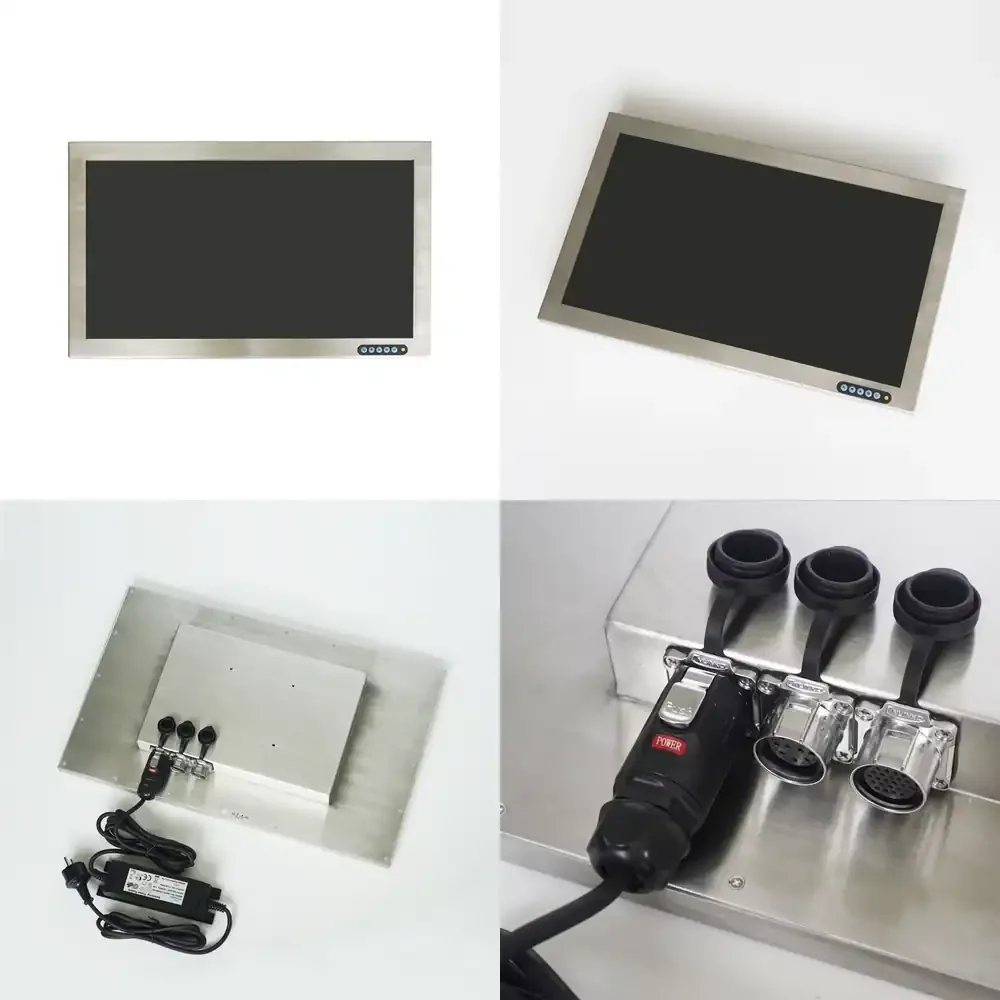 

HD 1920x1080 DVI LCD-дисплей для промышленного использования, водонепроницаемый IP66, корпус из нержавеющей стали, защита от запотевания, 3-мм стекло, настольный