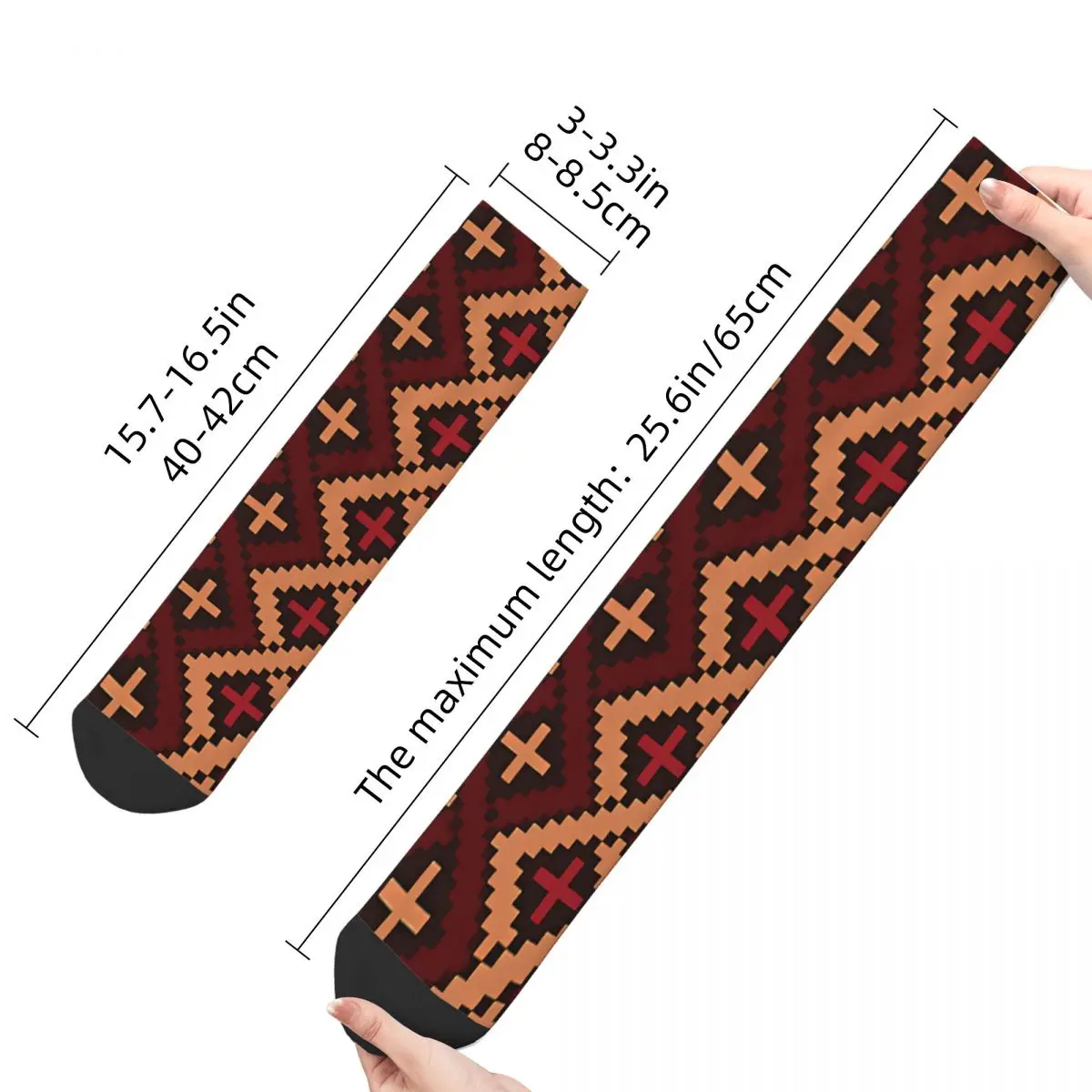 Happy Men's Socks Ancient Poncho Cross Pattern Retro Cross Crucifixion Street Style Crazy Crew Sock Gift Pattern Printed