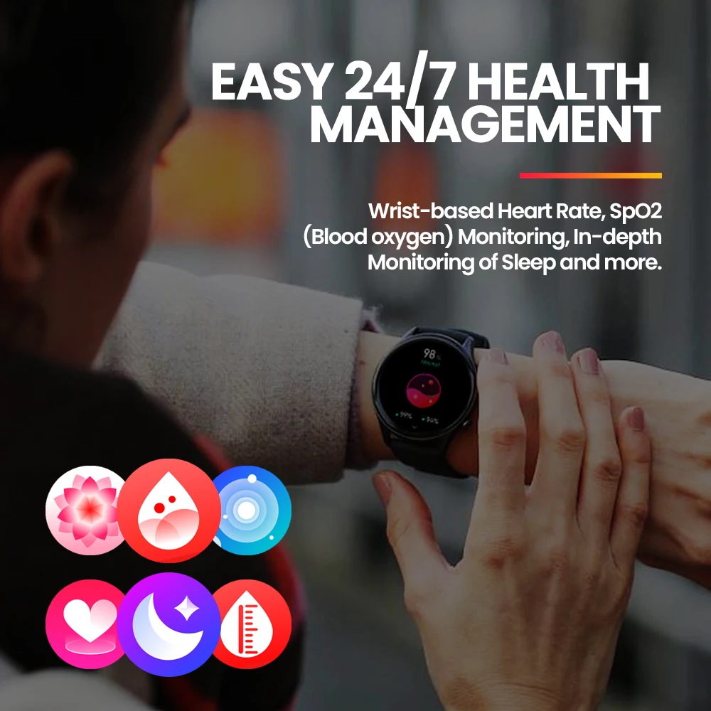 New Zeblaze Btalk 3 Plus Voice Calling Smartwatch 1.39\'\' Large HD Color Display Health Monitoring Sports Smart Watch