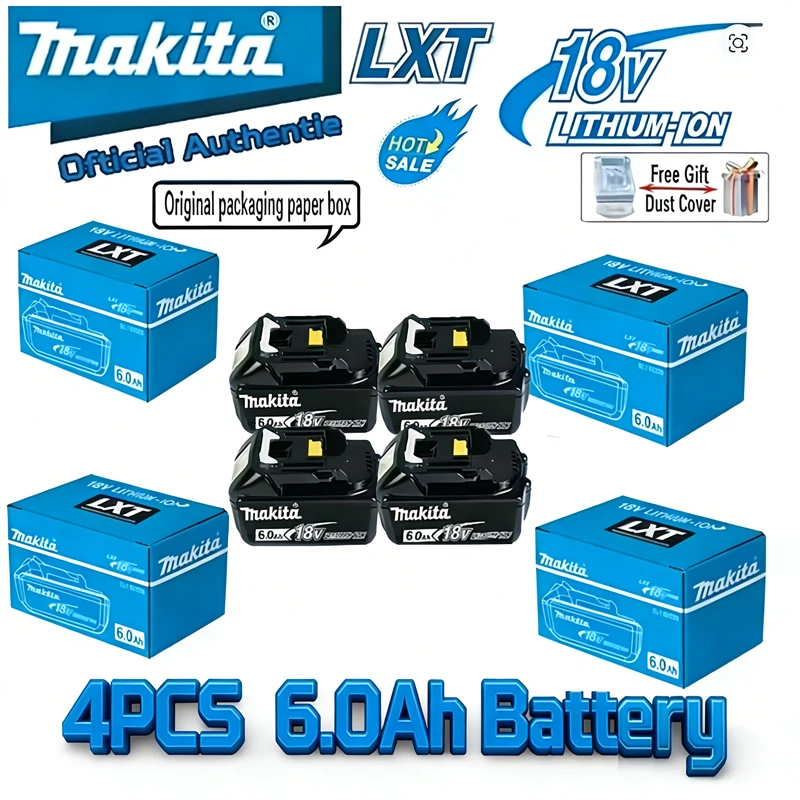 

Genuine 6Ah makita BL1860 18V Battery Power Tools Li-ion Replacement LXT BL1850 BL1840 for 18V Screwdriver with BMS TPCELL 1