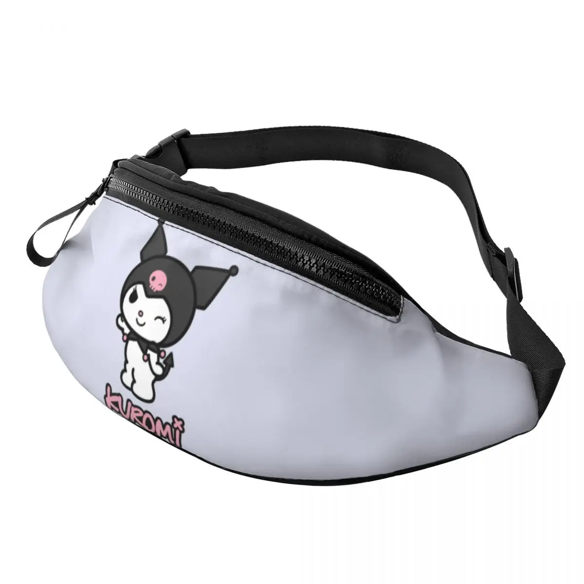 Custom Kuromi Fanny Bag Crossbody Waist Pack Men Women Traveling Phone Money Pouch