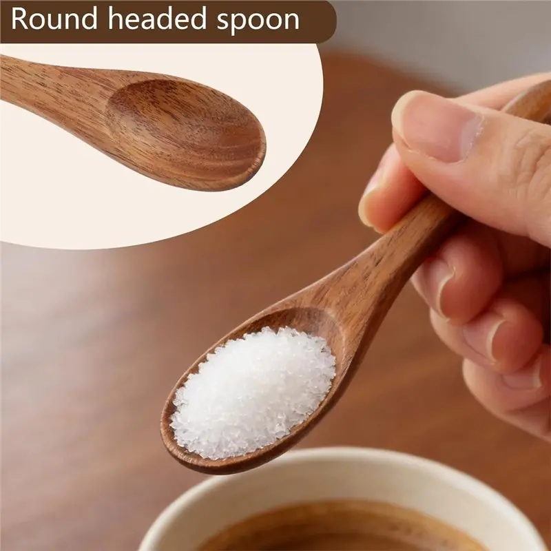 AB34-4PCS Wooden Scoops, Small Scoops For Canisters,Laundry Detergent Measuring Scoop, For Ground Coffee Seasoning Bath Salt