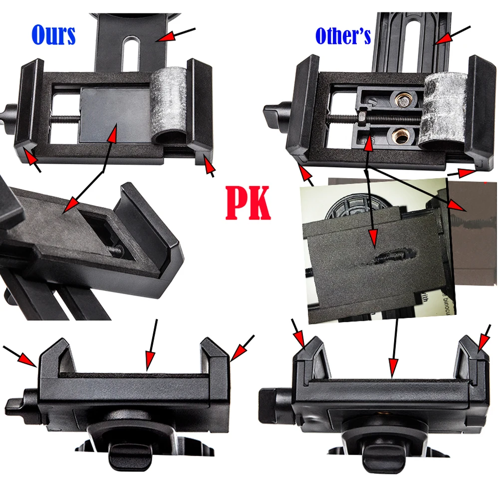 Marcool Universal Cell Phone Adapter Bracket Clip Mount Rotary Clamp Soft Rubber for Binocular Monocular Telescope CM-9