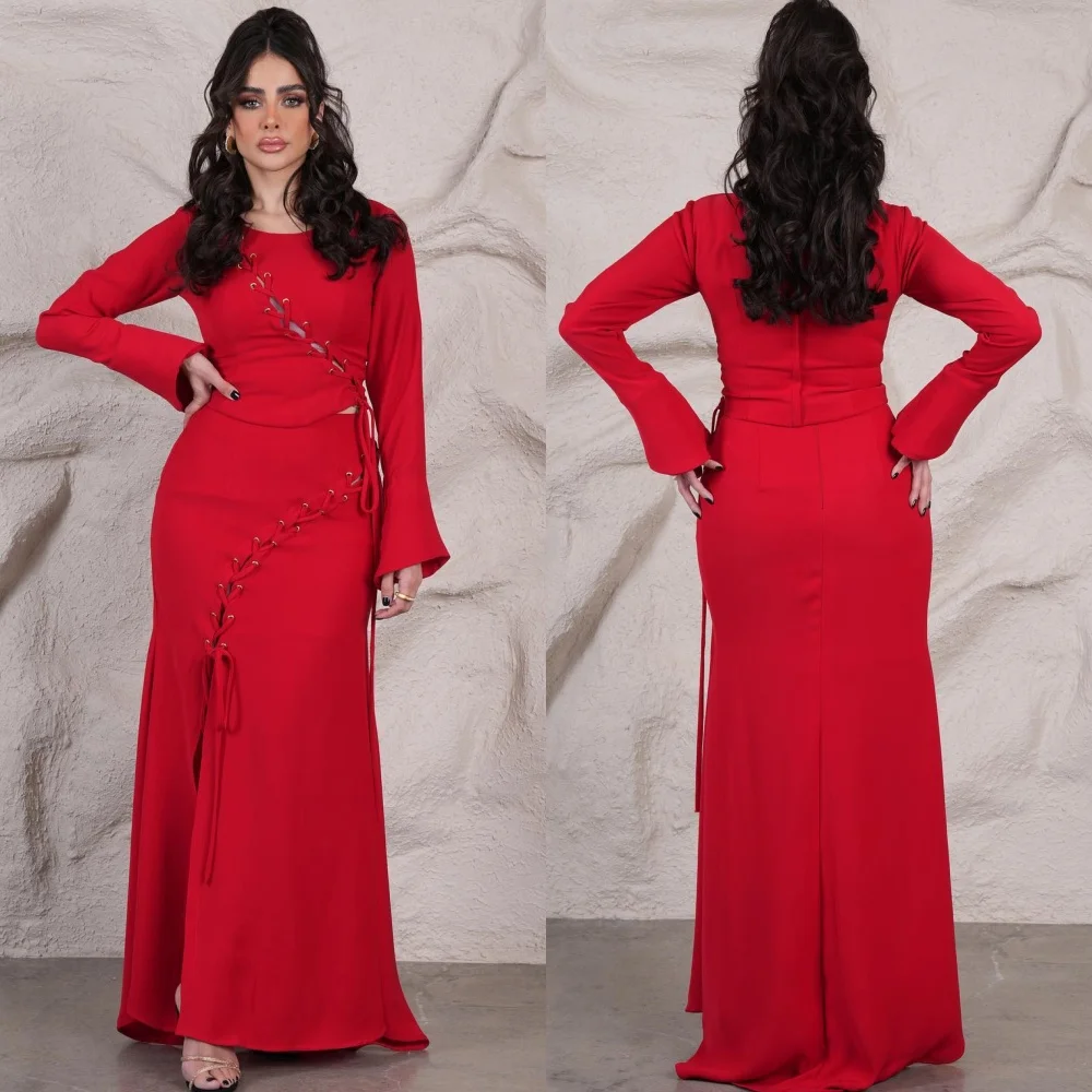 Customized  Evening Jersey Criss-Cross Formal  Sheath Scoop Neck Bespoke Occasion Gown Midi Dresses   