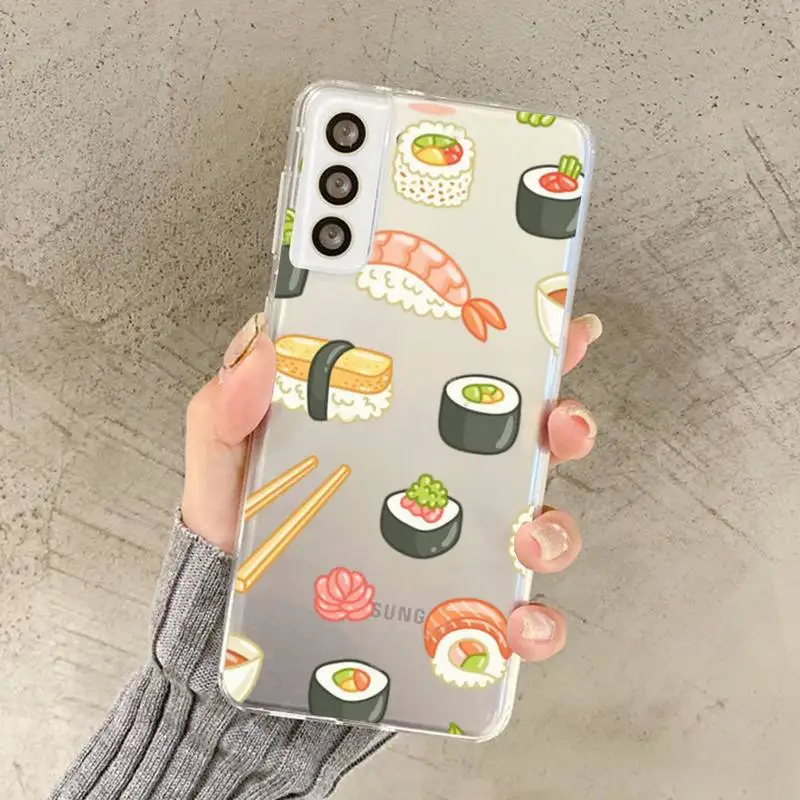 Japanese Sushi food Phone Case for Samsung A10 A20 A30 A40 A50s A70 A51 A52 A12 A03s Clear Case