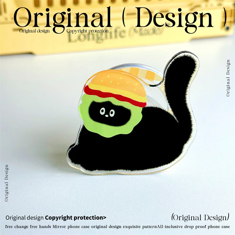Funda de teléfono esmerilada con soporte láser magnético de gato lindo de dibujos animados divertidos, 2 en 1, iPhone 15, 14 Pro Max, Apple 12, 13, 11, XR, XS, 7, 8