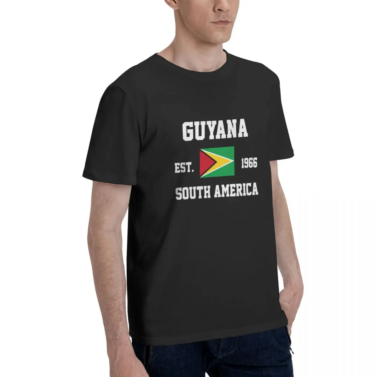 100% Cotton Guyana Guyanese Flag t shirts Men Casual tshirts Women Clothing T-Shirts Tops Tees S-6XL Gift