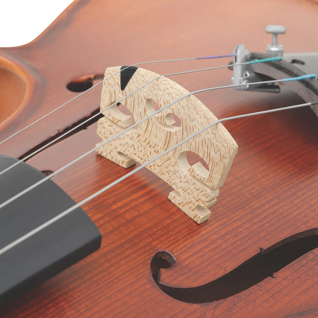 4/4 Violin Codes Bridges Fiddle High-Grade Finished Maple Caddy Slot Standard Tone Non-Warping Violin Accessory Instrument Part