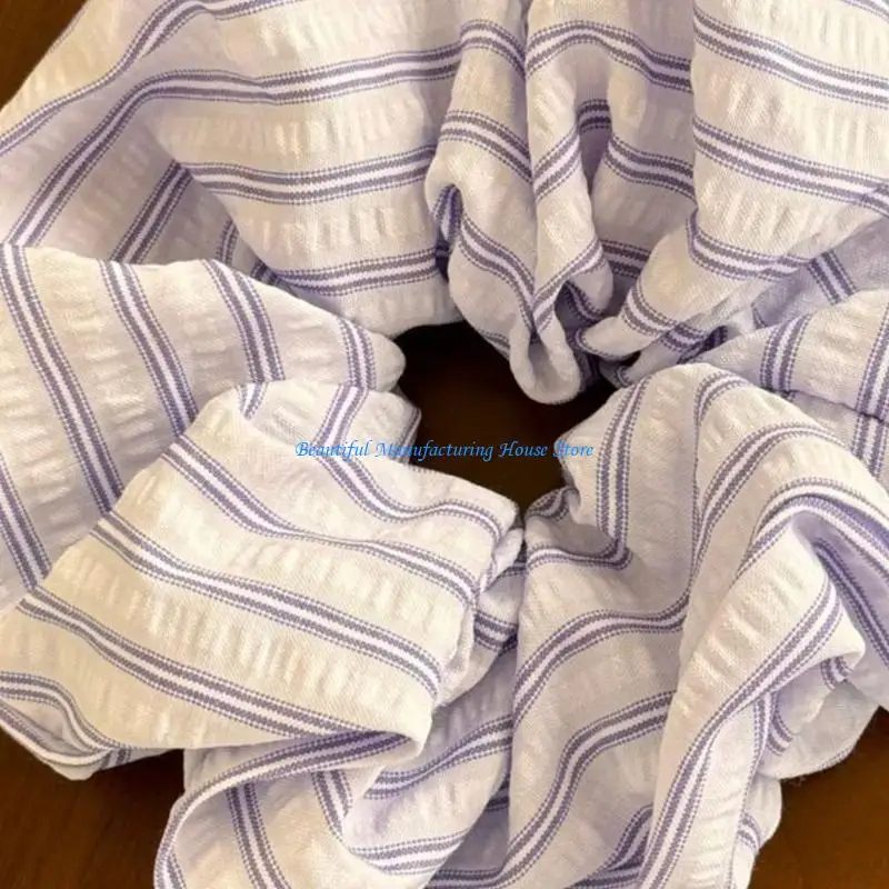 

E56A Striped Pattern Stretchy Hair Scrunchies Ponytail Holder For Women Everyday Use
