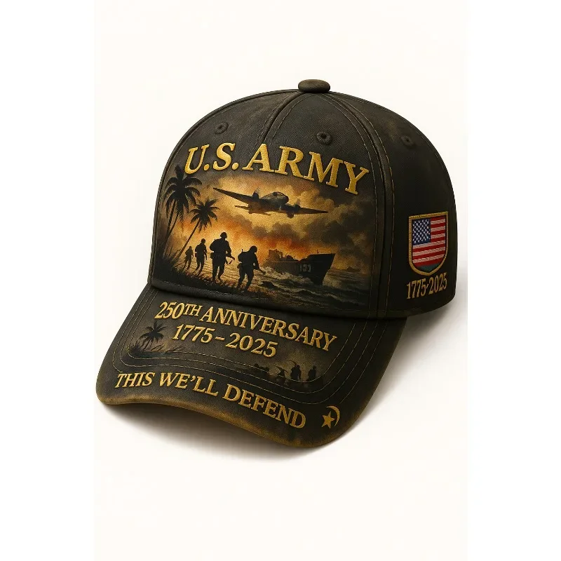 U.S. Army 250th Anniversary Cap 1775-2025 - Veteran Tribute Collectible With Army Badge Suitable For Parades, Veterans Day