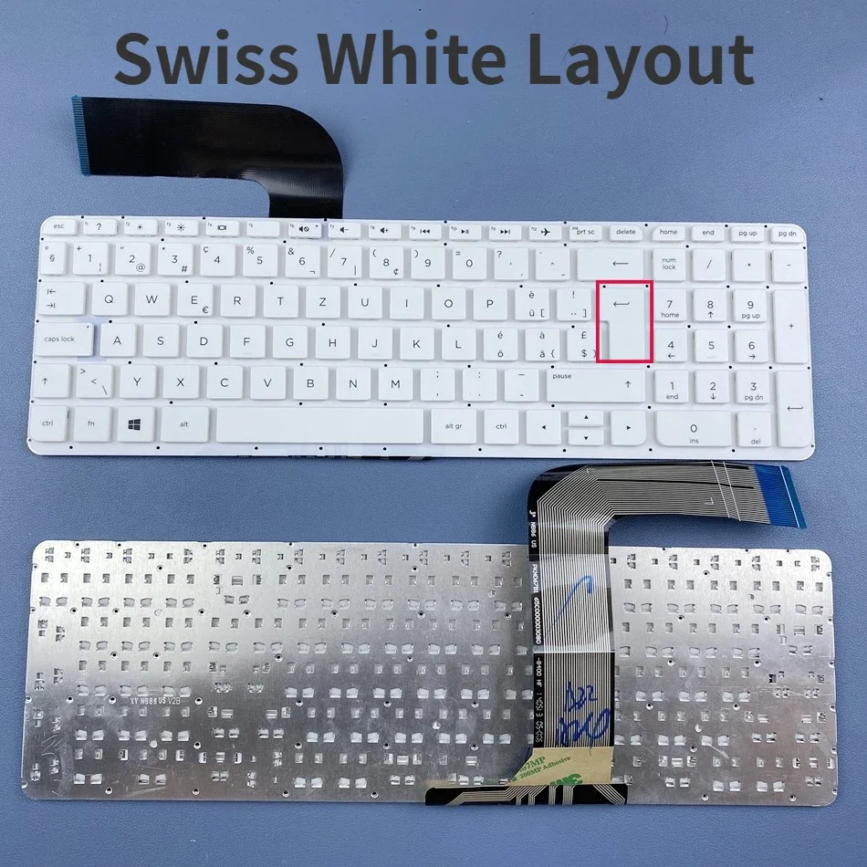 

Italian,Arabic,Swiss White&Black Laptop Keyboard For HP 15-P 15-K 15-V 15T-K100 200 15Z-P000 17T-F 17-K 17Z-F 17-F Series
