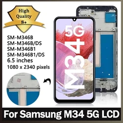 OLED Quality For Samsung M34 M346 M346B LCD Touch Screen Digitizer Assembly For Samsung M34 5G LCD With Frame