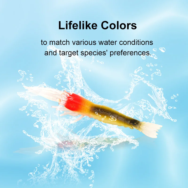 Wondersee 1PC 5PCS 10PCS 85mm 3.3g Luminous Soft Shrimp Bait Lifelike Shrimp Artificial Fishing Lure Stock Clearance Wholesale