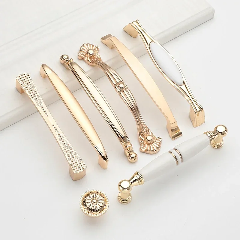 

Yijia gold ceramics Nordic modern cabinet door handle European simple handle household cabinet door hardware accessories