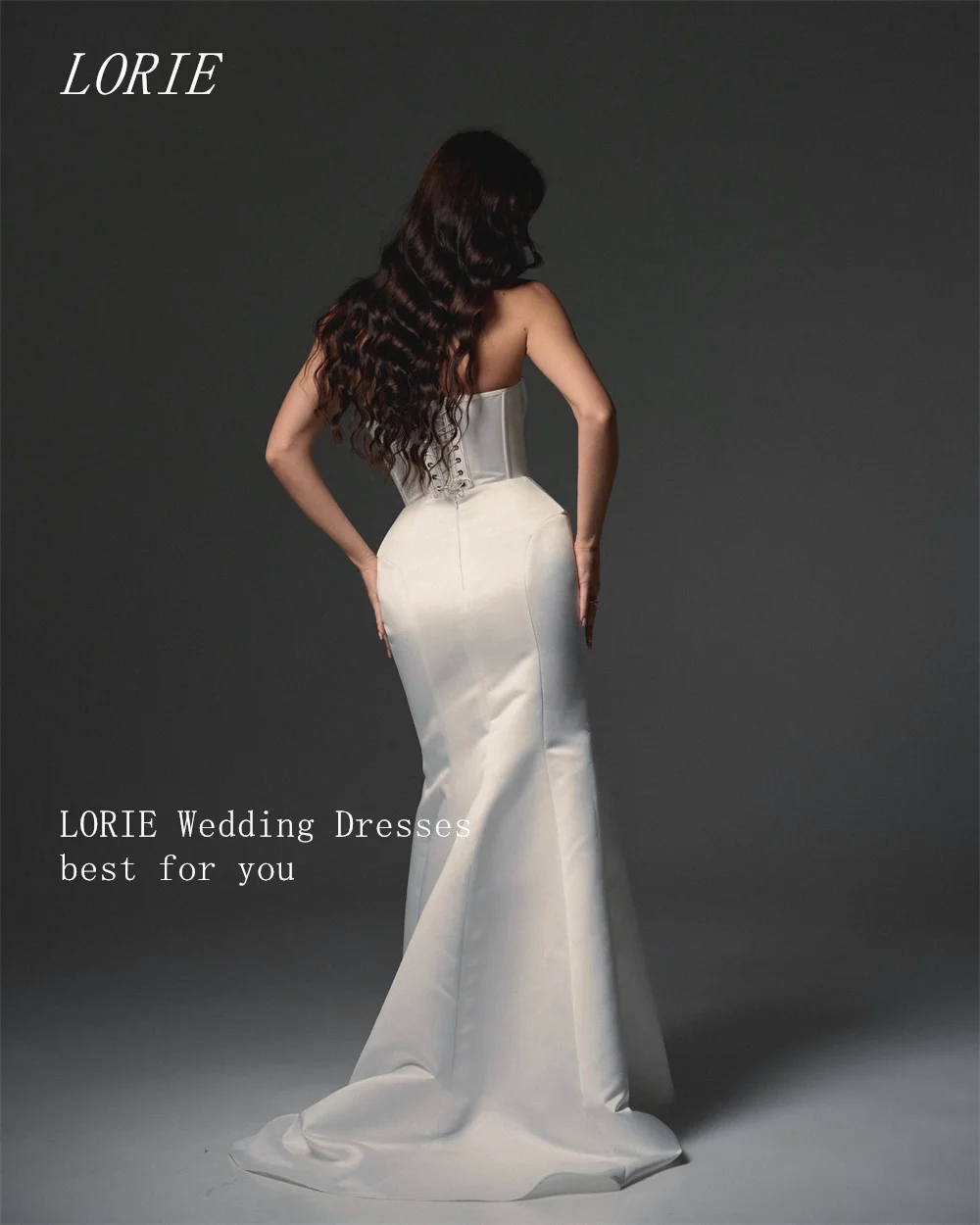 LORIE فستان زفاف فاخر حورية البحر بسيط بدون حمالات الخصر Cinching فساتين زفاف بدون أكمام ثوب زفاف مخصص 2026