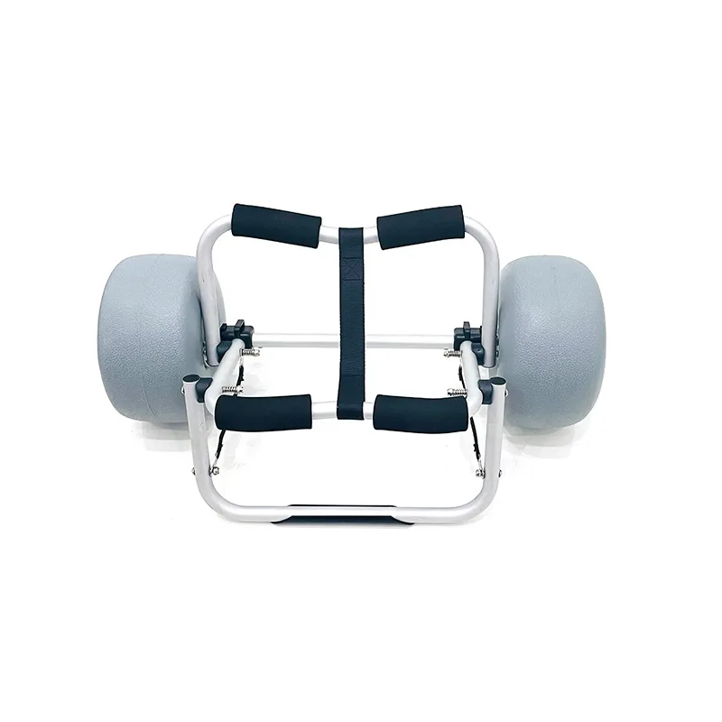 Adjustable Special Foldable Aluminum Kayak Rod Cart Platform Universal Trailer Trolley PU Tool Storage Hand Use Featuring Rubber