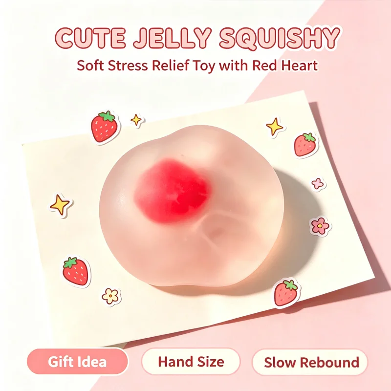 Slow Rebound Strawberry Mochi Squeezer Sensory Fidgets Toy Soft Simulated Slow-rebound Stress Relief Mood Calming Perfect Gifts view 2