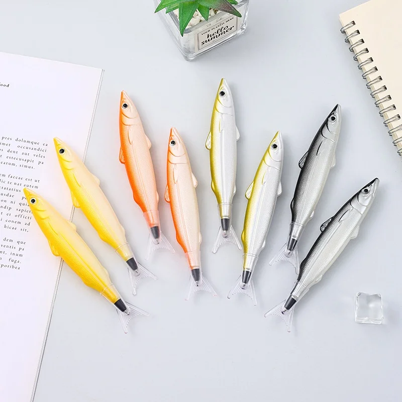 40pcs/lot Creative Salted Fish Shaped Ballpoint Pen Cute 0.5mm Blue Ink Ball Pens Promotion Gift School Writing Supplies