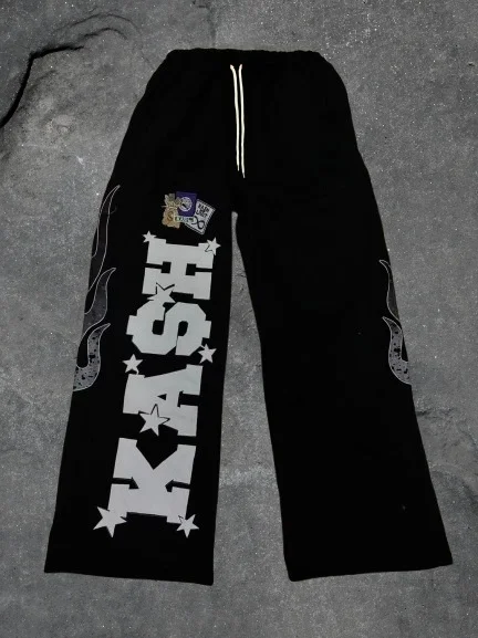 American Sweatpants Y2K Pants Men’s Women‘s Kids Gothic Hip Hop Letter Design Baggy Elastic Waist Jogging Casual Pants